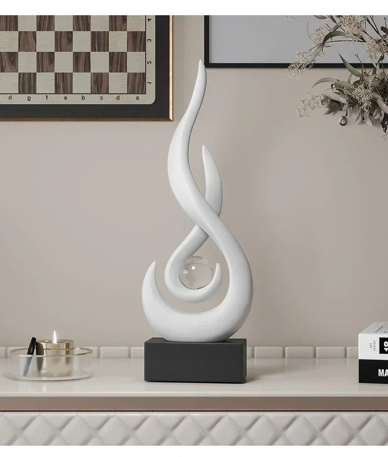 Ceramic Abstract Sculpture - Creative Home Decor Statue for Living Room & Gift