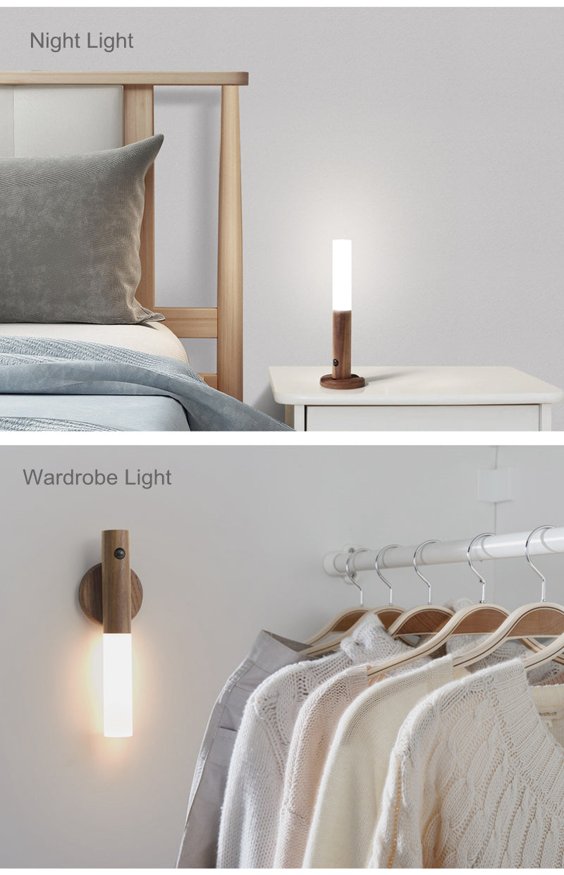 Magnetic Motion Sensor Night Light - Rechargeable LED with Auto PIR