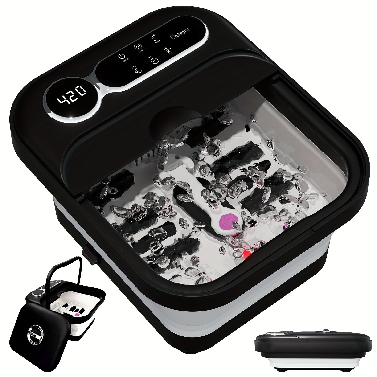 Collapsible Foot Spa with Heater - Massager, Bubbles, and Temperature Control