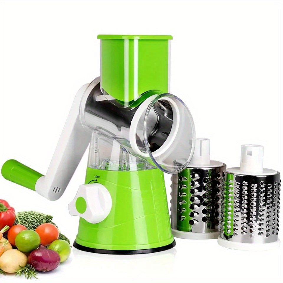 Easy-Clean Rotary Cheese Grater & Vegetable Shredder