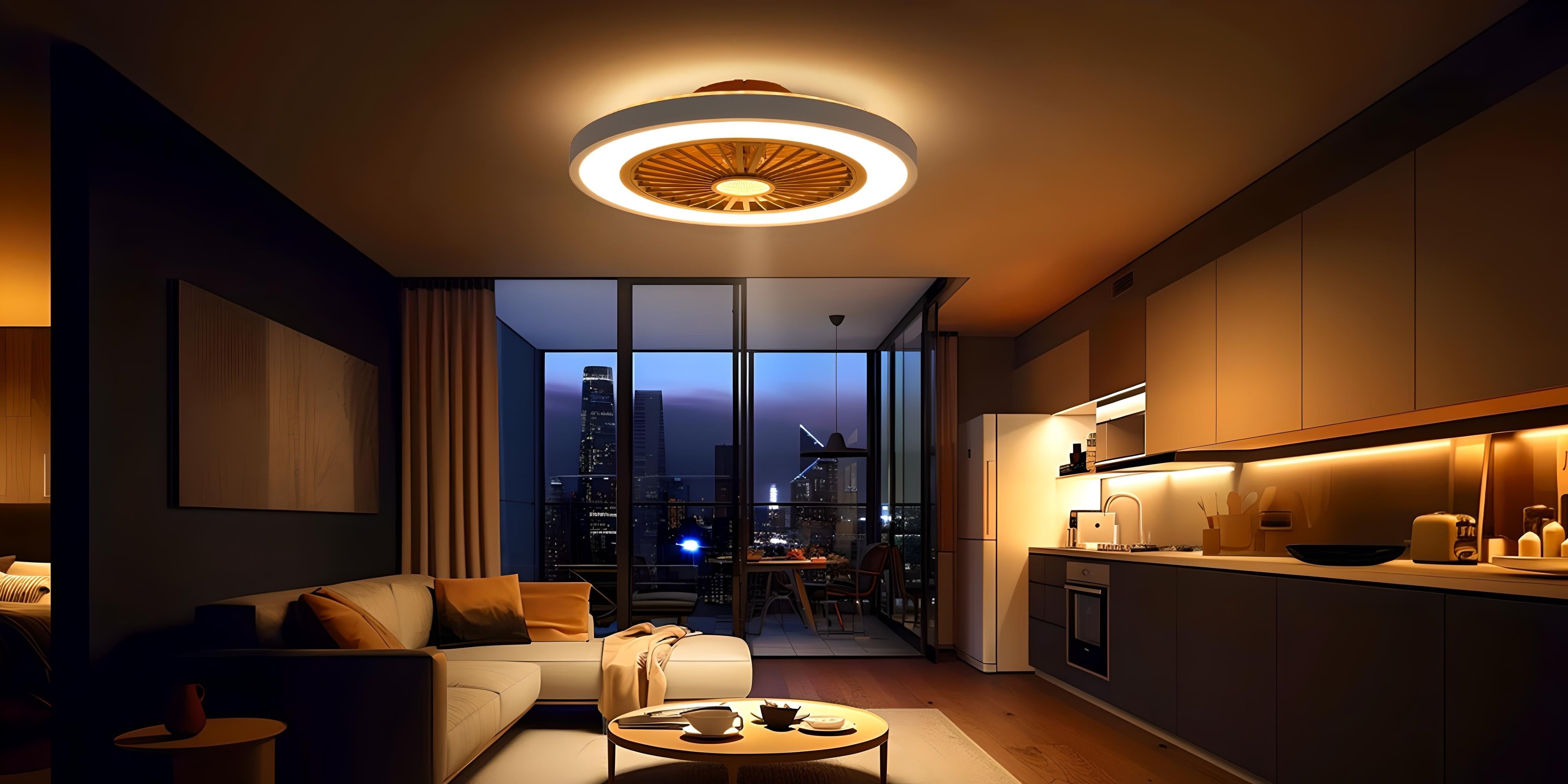Ceiling Fan with Lights & Remote - Stepless Dimmable, DC Motor