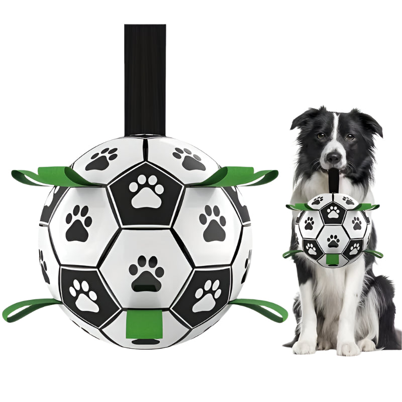 Durable Dog Soccer Ball - Interactive Toy with Straps for All Breeds