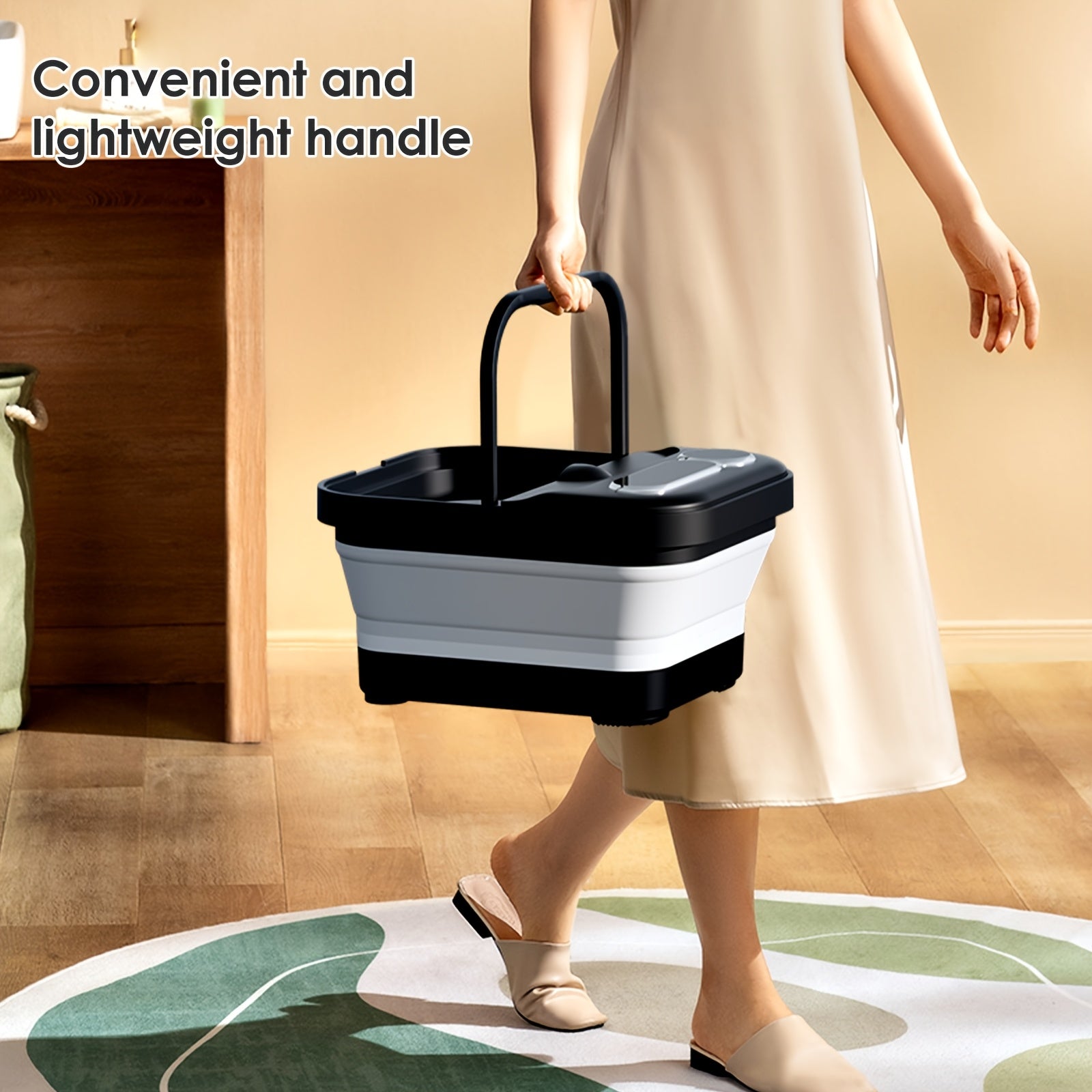 Collapsible Foot Spa with Heater - Massager, Bubbles, and Temperature Control