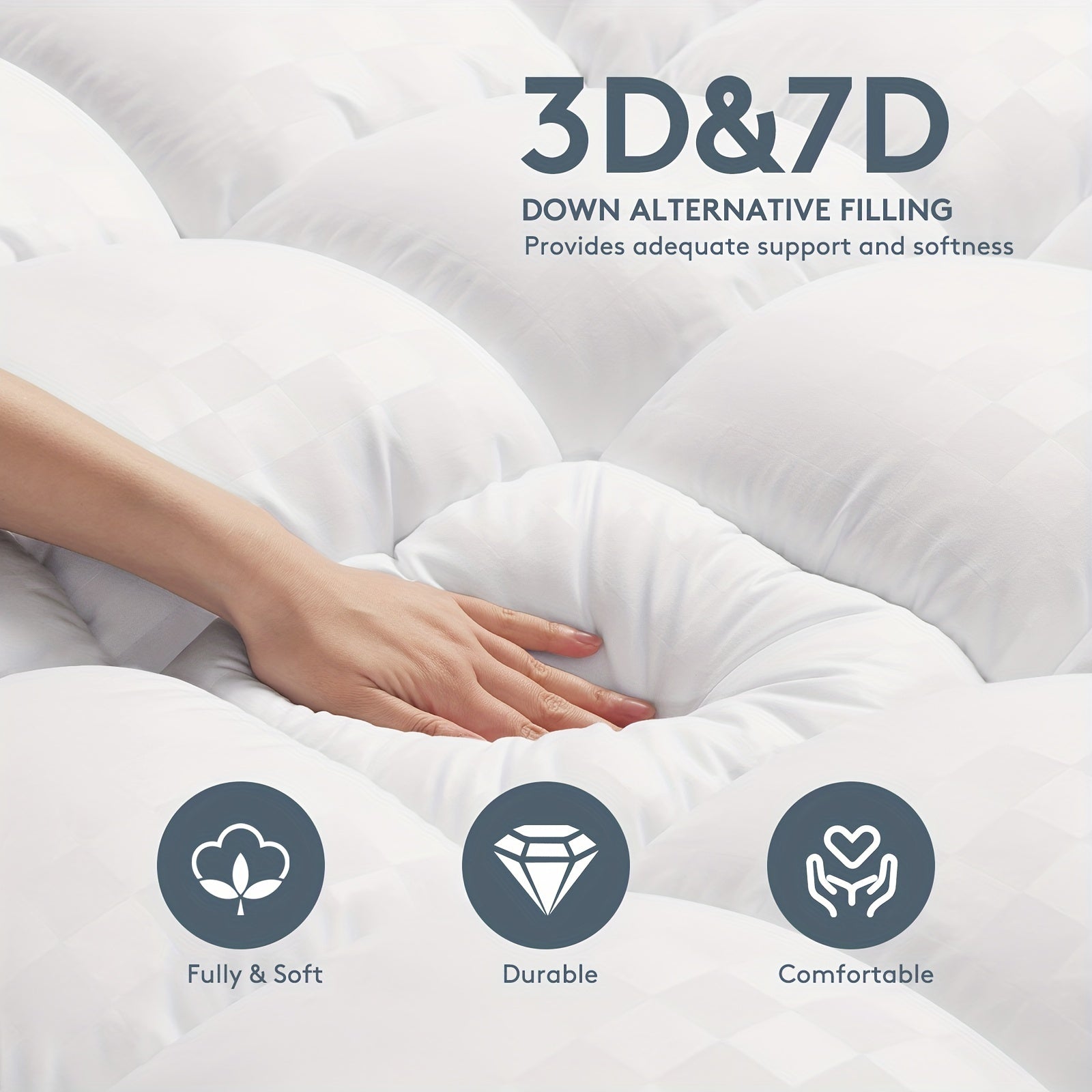 Luxury Mattress Pad Cover - 800GSM Pillow Top with Cooling & Breathable Design