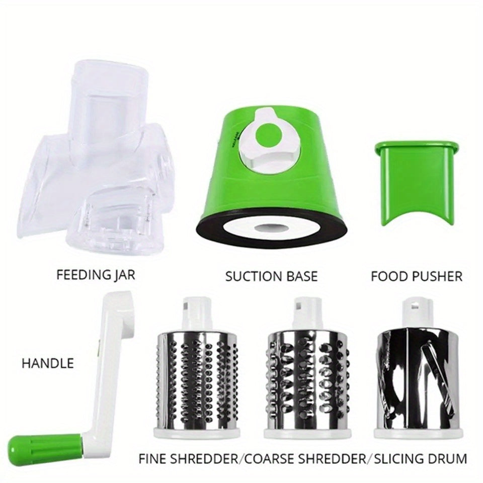 Easy-Clean Rotary Cheese Grater & Vegetable Shredder