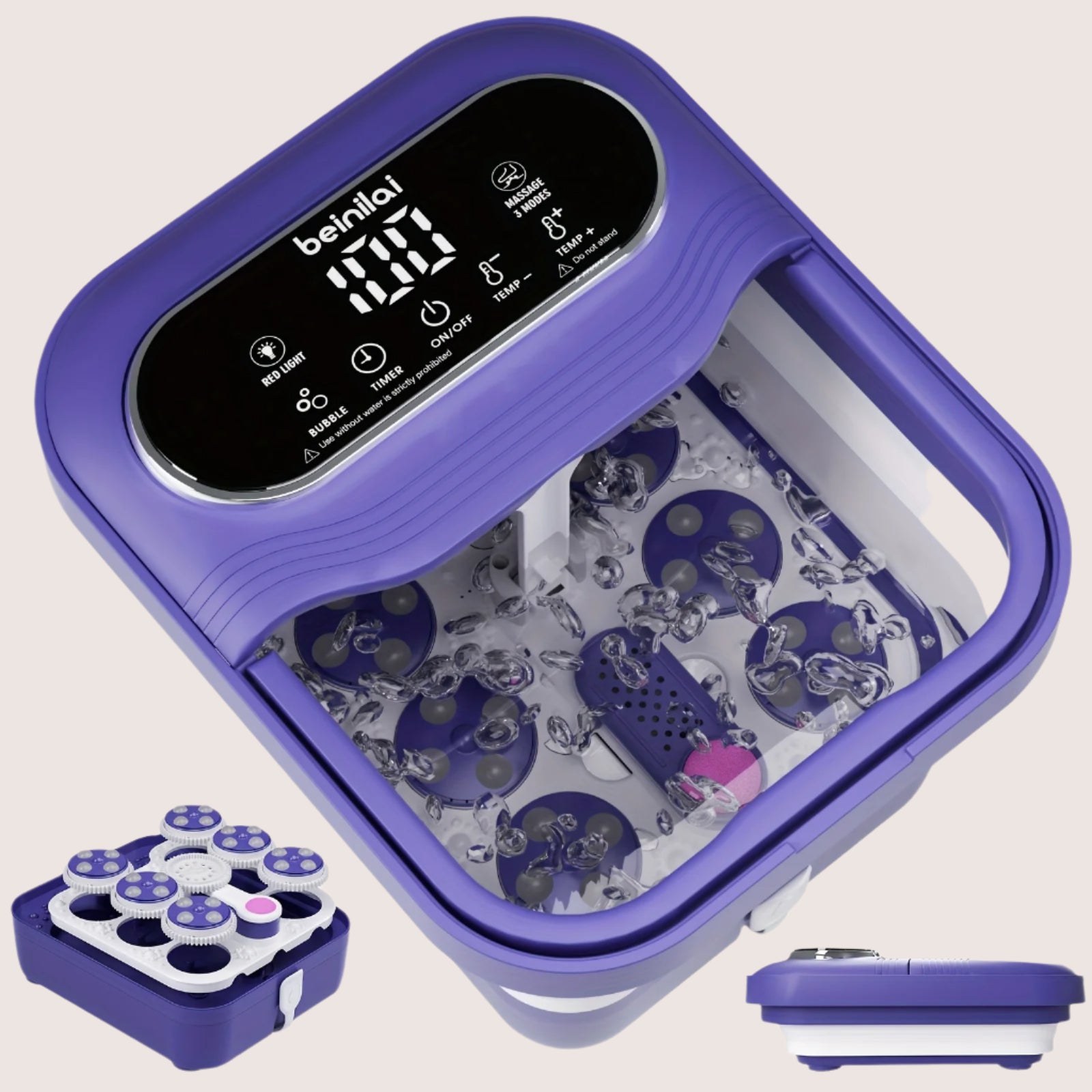 Collapsible Foot Spa with Heater - Massager, Bubbles, and Temperature Control