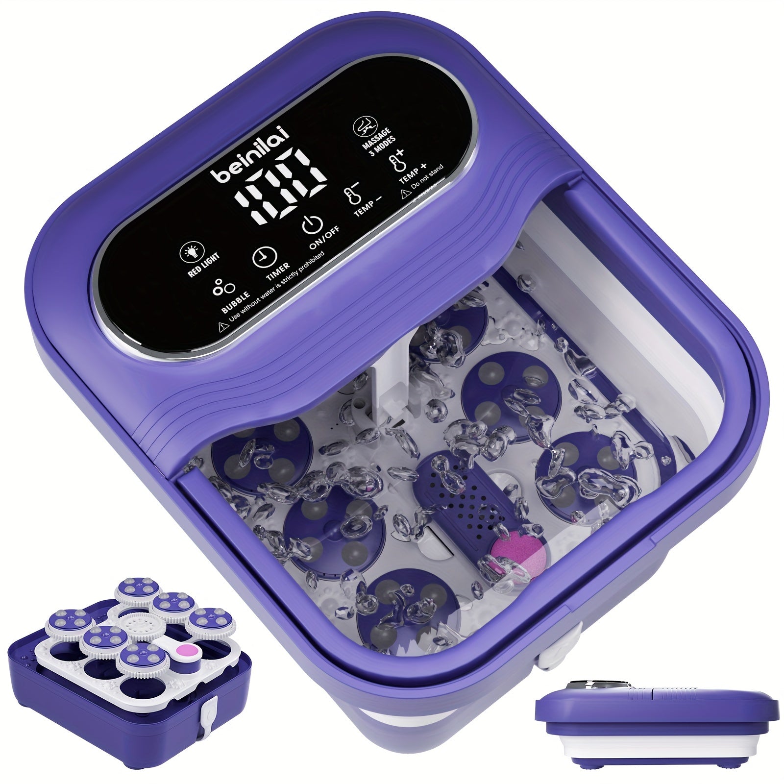 Collapsible Foot Spa with Heater - Massager, Bubbles, and Temperature Control